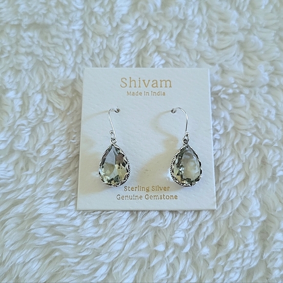 Shivam Green💚 Amethyst Teardrop💧Earrings - Picture 14 of 16